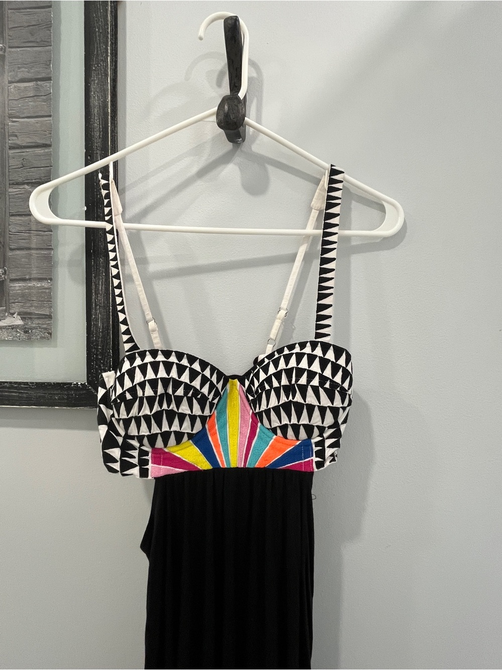 Mara Hoffman Black Strapless Maxi with Colorful Chevron Waist - Picture 2 of 11